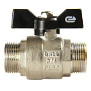 Кран шаровой для воды 3/4" ш/ш бабочка,  никель,  ONDO_3