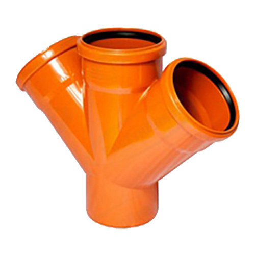 Крестовина канализационная 45 град. DN 110х110х110 нар. Крестовина канализационная 45 град. DN 110х110х110 нар.