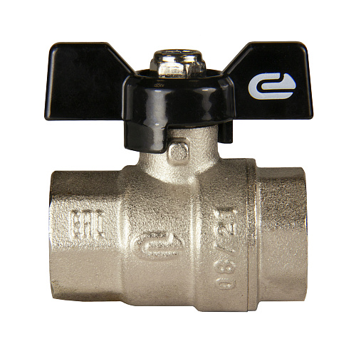 Кран шаровой для воды 1/2" г/г бабочка, никель, ONDO