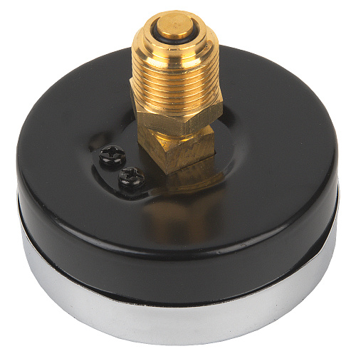 Термо-манометр аксиального подключения 1/4" c переходником на 1/2'', измерение до 6 бар, до +120°С