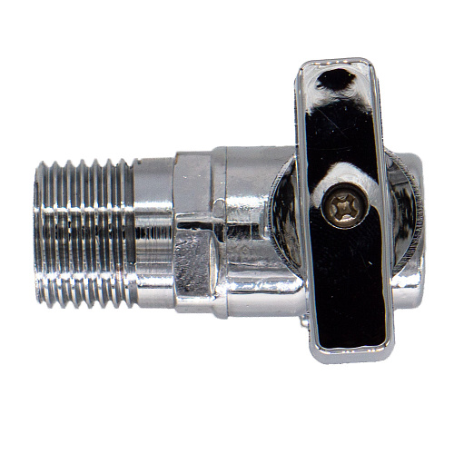 Кран шаровой для бытовых приборов угл. 1/2"х1/2" г/ш удлин.резьба с отражат. бабочка, хромированный СТМ