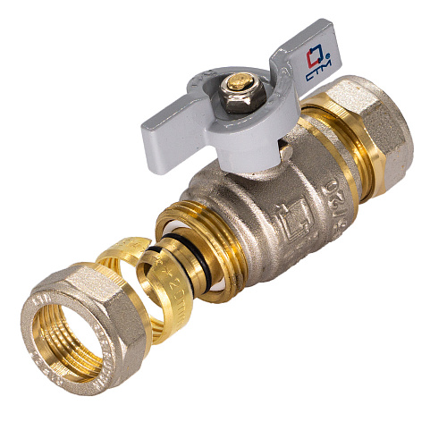 Кран шаровой для воды 16х16 ц/ц бабочка CTM СТАНДАРТ Кран шаровой для воды 16х16 ц/ц бабочка CTM СТАНДАРТ