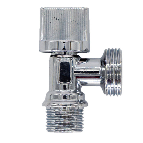 Кран шаровой для бытовых приборов угл. 1/2"х3/4" ш/ш с отражат. бабочка, хромированный СТМ