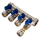 Коллектор 4 выхода 3/4"x16 с шаровыми кранами для м/п труб СТМ_4