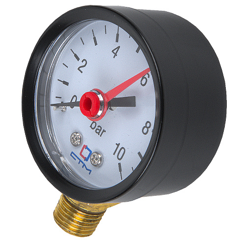 Манометр радиального подключения 1/4", измерение до 10 бар СТМ