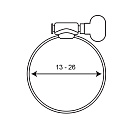 Хомут стальной винтовой с барашком 1" (13-26мм) 9мм СТМ_3
