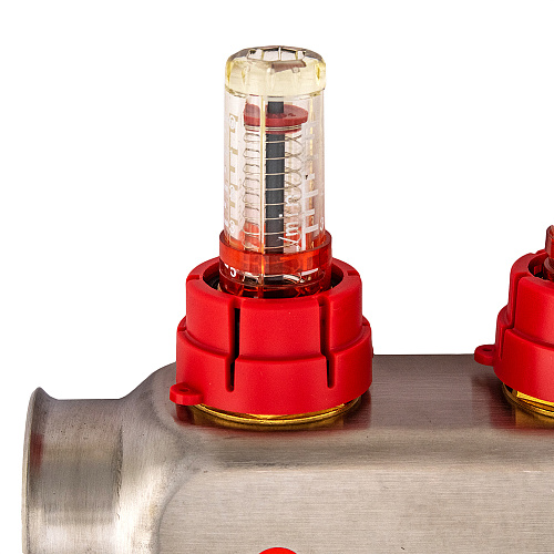 Коллекторная группа ONDO нерж сталь 8 вых. в сборе с автоматическим воздухоотводчиком, расходомерам