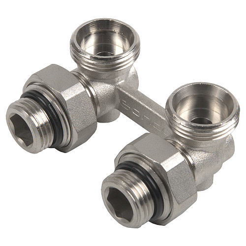 Мультифлекс, узел для нижнего углового подключения, (Н-образный) с шаровым краном ONDO