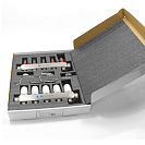 Коллекторная группа ONDO нерж сталь 5 вых. в сборе с расходомерами и термостатическими клапанами без сливных кранов и воздухоотводчиков_4