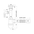 Сифон 1 1/2*40 с отводом стир. машины,  с г/т 40*50_1