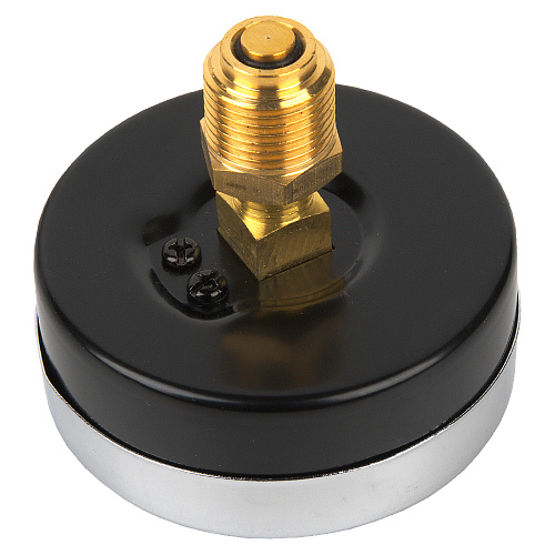 Термо-манометр аксиального подключения 1/4" c переходником на 1/2'', измерение до 10 бар, до +120°С