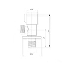 Кран д/быт. прибор. угл. 1/2"х3/4" ш/ш с отражат. нерж.сталь,  синий СТМ_1