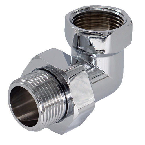 Соединение угловое г/ш 3/4" с накидной гайкой для п/с хромированное СТМ ТЕРМО