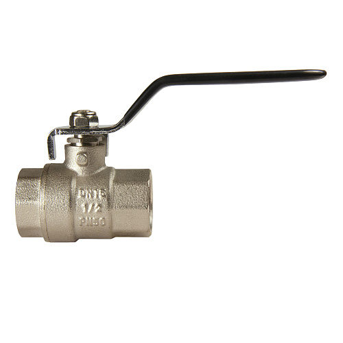 Кран шаровой для воды 1/2" г/г рычаг, никель, ONDO