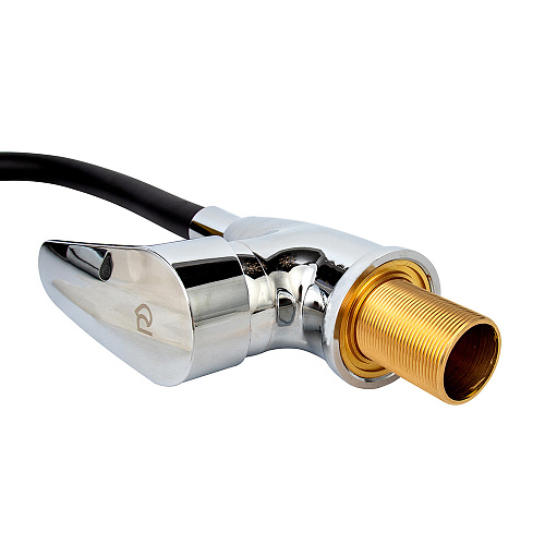 Смеситель ROEGEN RG014N для кухни, 40 мм, на гайке, с боковой металлической ручкой, с гибким черным