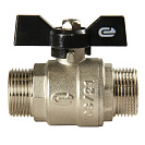 Кран шаровой для воды 3/4" ш/ш бабочка,  никель,  ONDO_2