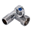 Кран шаровой для бытовых приборов 1/2"x3/4"x1/2" г/ш/ш  бабочка,  хромированный СТМ_4