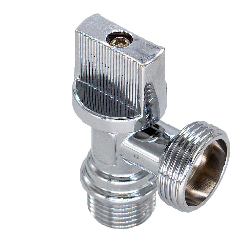 Кран шаровой для бытовых приборов угл. 1/2"х3/4" ш/ш с отражат. бабочка, хромированный СТМ