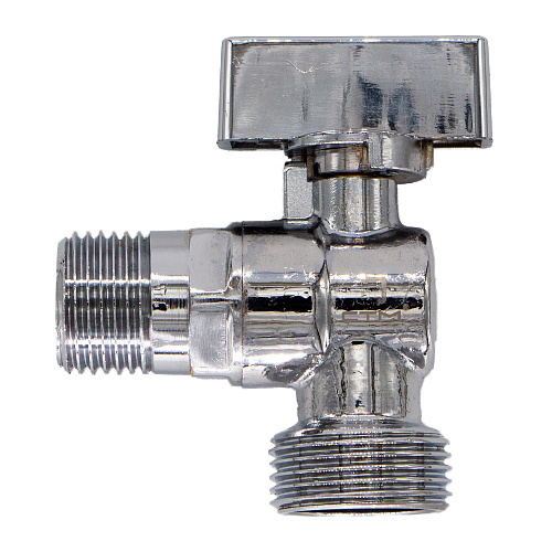 Кран шаровой для бытовых приборов угл. 1/2"х3/4" ш/ш с отражат. бабочка, хромированный СТМ
