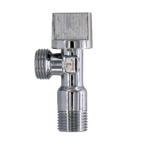 Кран шаровой д/сантех. прибор. угл.  1/2"х1/2" ш/ш с отражат. бабочка, хромированный СТМ