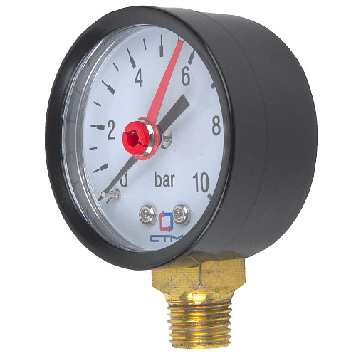 Манометр радиального подключения 1/4", измерение до 10 бар СТМ