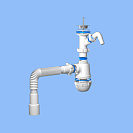 Сифон Ани Грот 1 1/2*40 с отводом стир.маш.,  с г/т 40х40/50_1