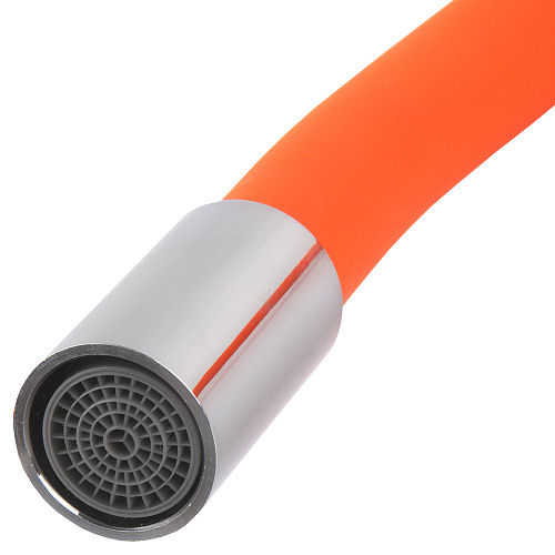 Смеситель FLOE FK234-DO для кухни, 40 мм, на гайке,с бок.штыревой ручкой,с гибким оранжевым изливом