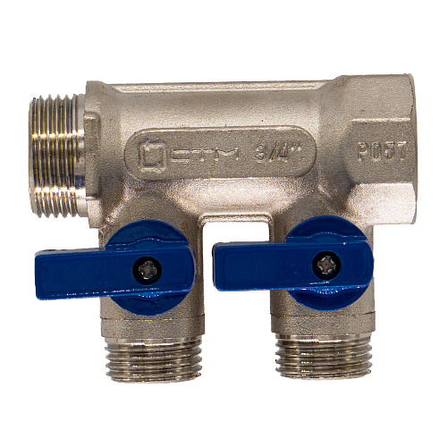 Коллектор 2 выхода шар.кран (наружная резьба) 1"х1/2" СТМ