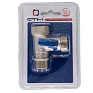 Кран шаровой для бытовых приборов 1/2"x3/4"x1/2" г/ш/ш флажок,  никел. СТМ