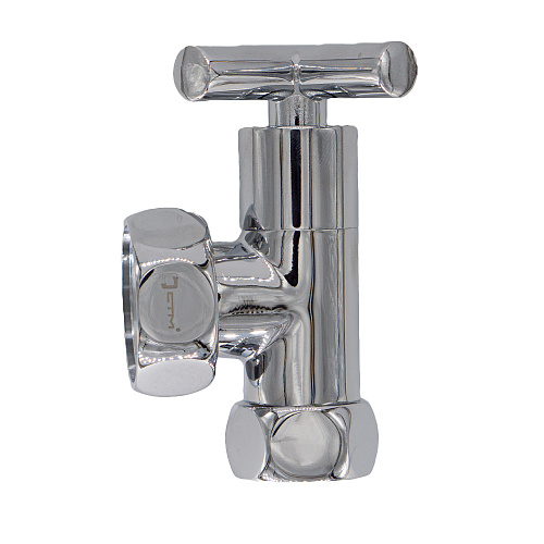 Вентиль угл. 1"х3/4" г/г ручка-крест для п/с хром. СТМ ТЕРМО