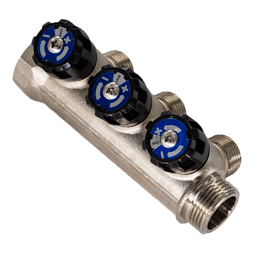 Коллектор 3 выхода вентиль н/р  3/4х1/2 СТМ