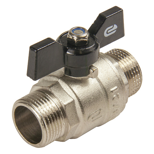 Кран шаровой для воды 1/2" ш/ш бабочка, никель, ONDO