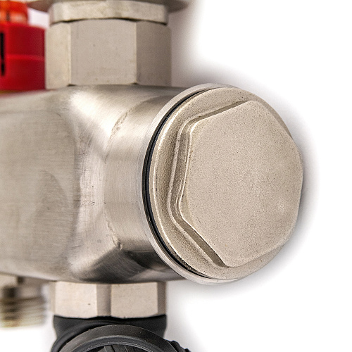 Коллекторная группа ONDO нерж сталь 7 вых. в сборе с автоматическим воздухоотводчиком, расходомерам