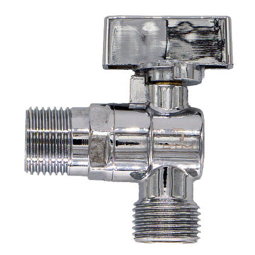 Кран шаровой для бытовых приборов угл. 1/2"х1/2" ш/ш с отражат. бабочка, хромированный СТМ