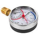 Термо-манометр радиального подключения 1/4"c переходником на 1/2'',  измерение до 6 бар,  до +120°С_4