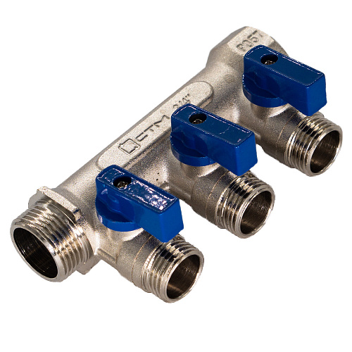 Коллектор 3 выхода шар.кран (наружная резьба) 1"х1/2" СТМ