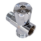 Вентиль трехпроходной 1/2"х1/2"х3/4" ш/ш/г,  маховик,  хром.СТМ_3